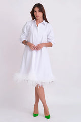 Feather Shirt Dress